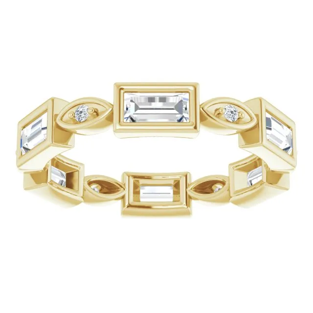 1.00 ct. Straight Baguette & Round Diamond Eternity Band