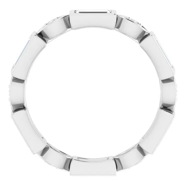 1.00 ct. Straight Baguette & Round Diamond Eternity Band