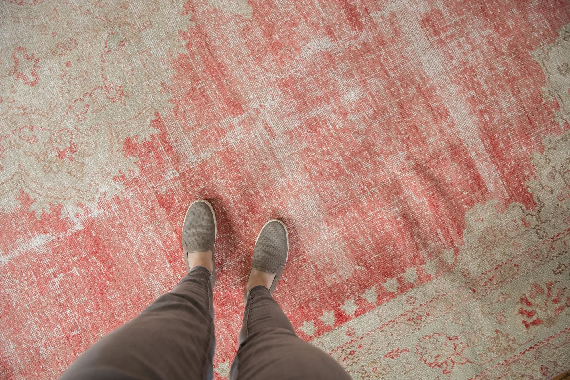 10x14 Vintage Distressed Oushak Carpet