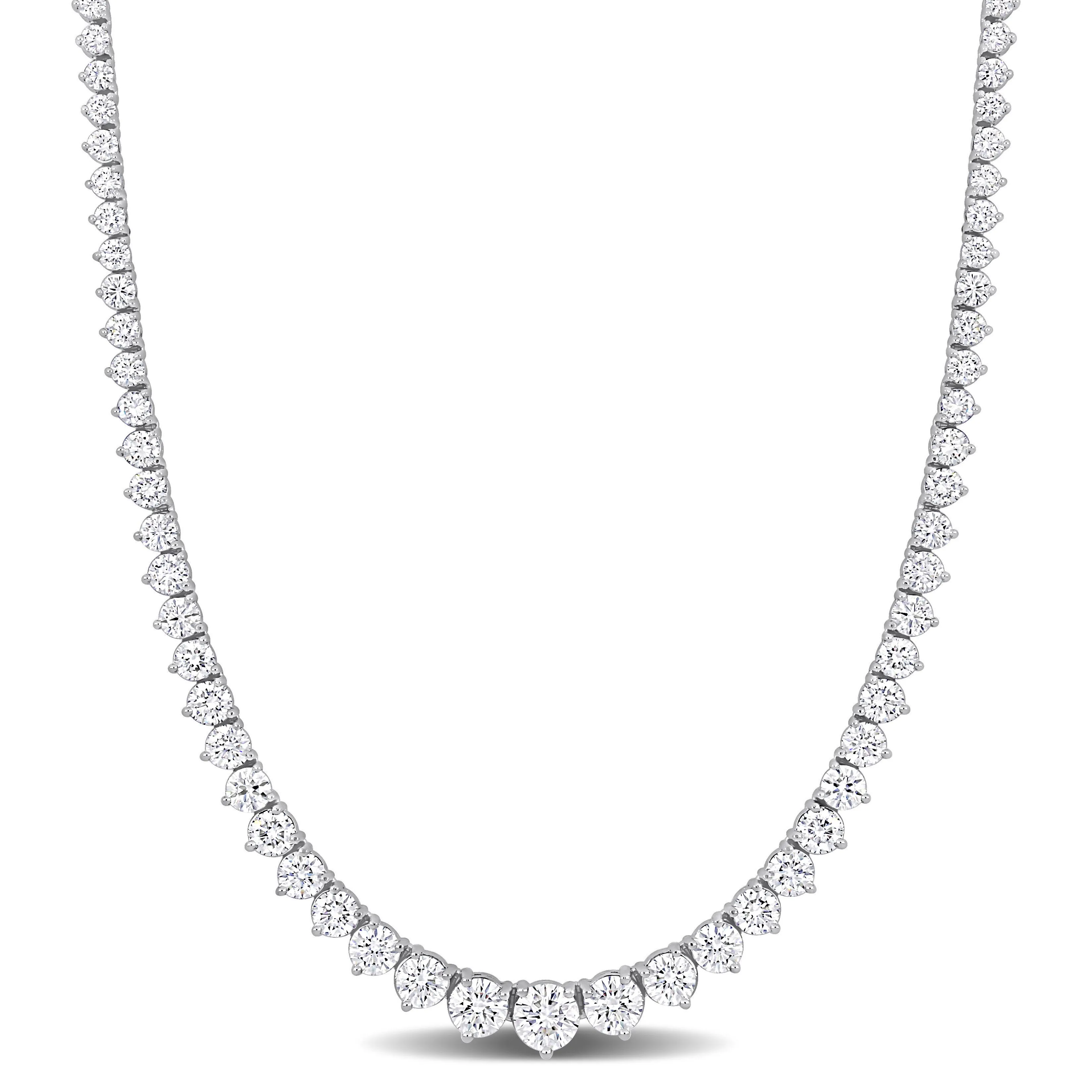 12 1/2 CT Diamond TW Tennis Necklace Platinum White FGH VVS-VS2 Length (inches): 17