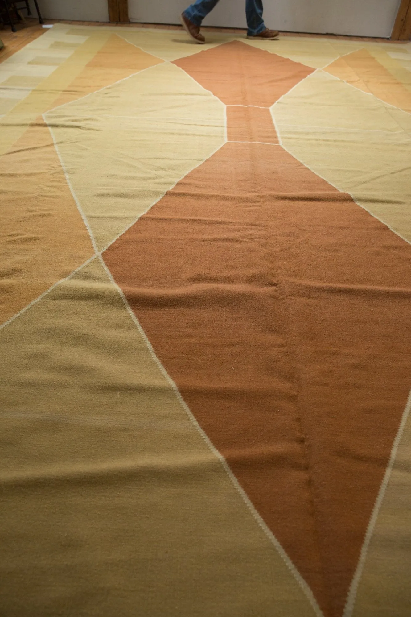 12.5x18 Vintage Contemporary Kilim Carpet