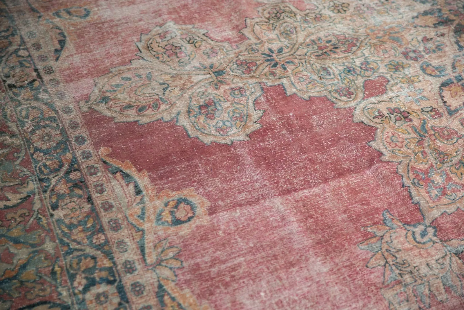 12x18.5 Antique Distressed Kermanshah Carpet