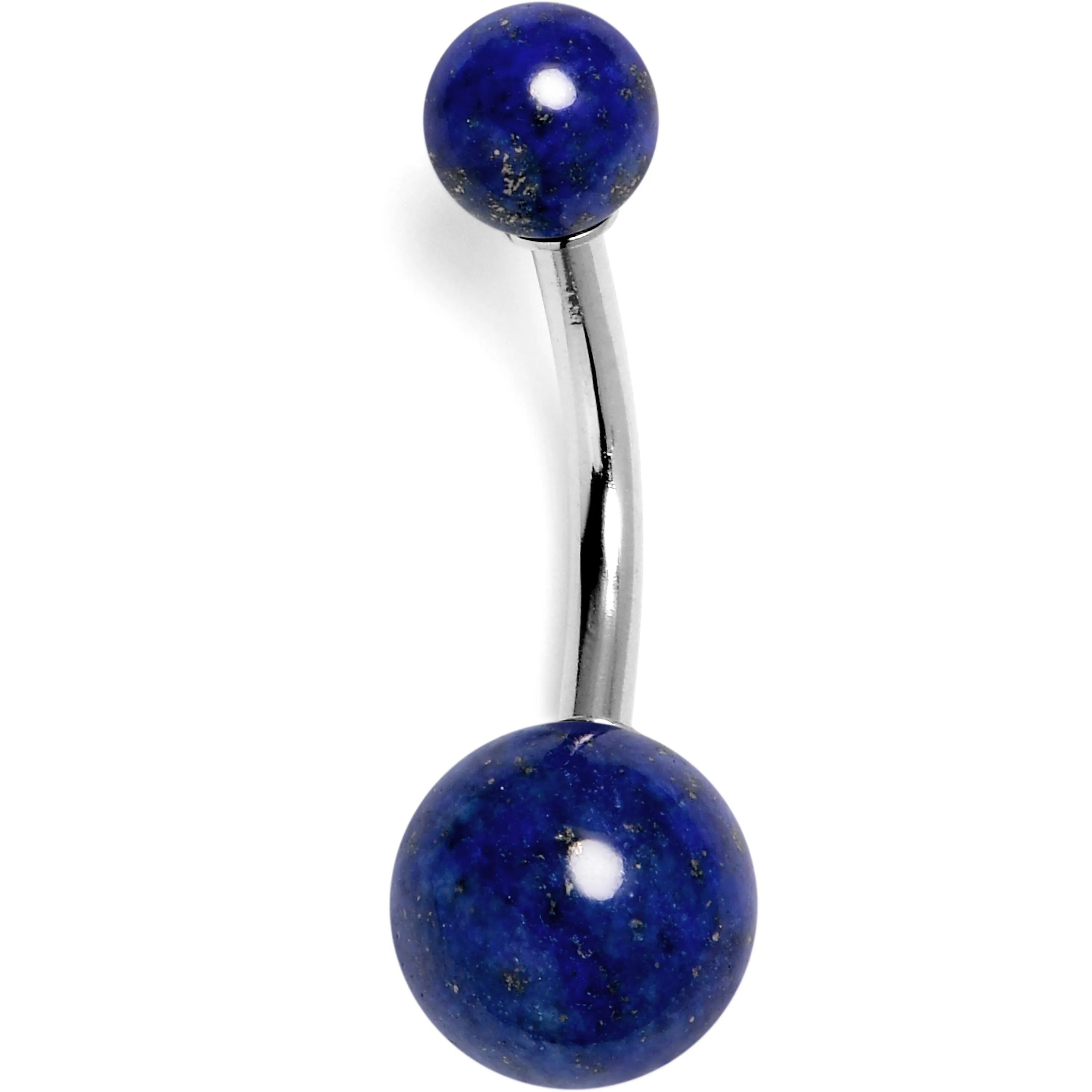 14 Gauge 3/8 Blue Lapis Natural Stone Belly Ring