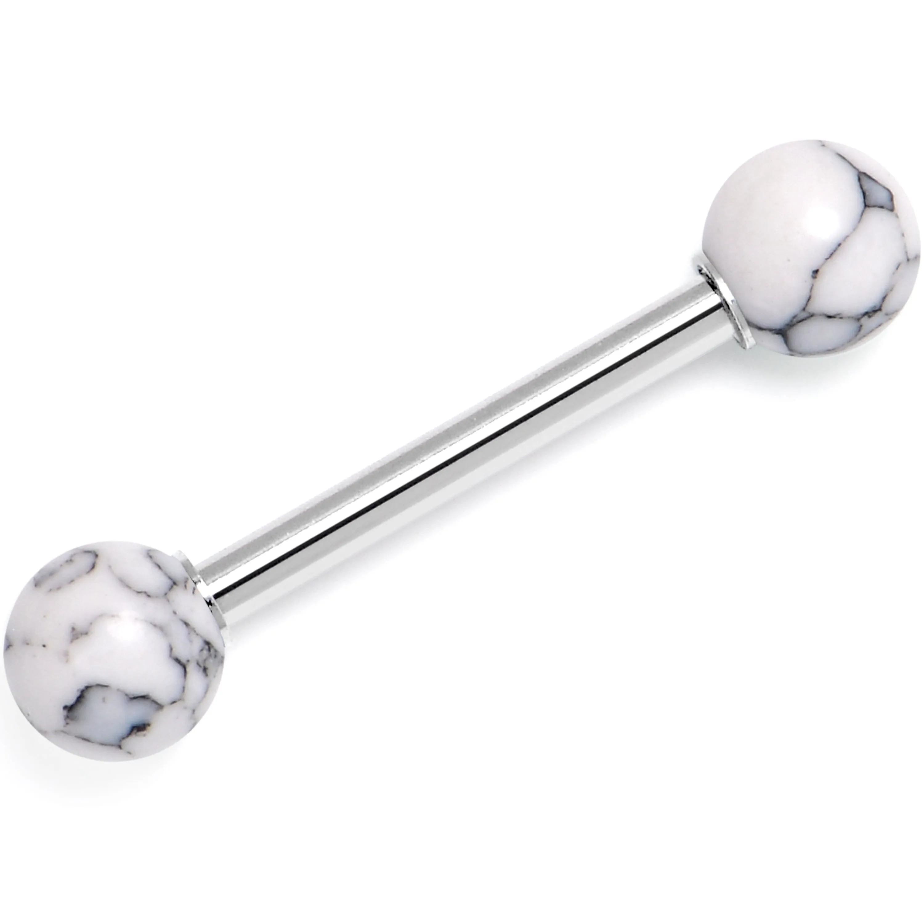 14 Gauge 5/8 Howlite Natural Stone Tongue Ring