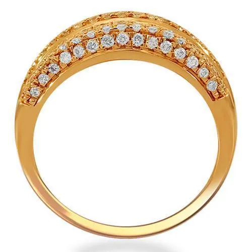 14K Solid Rose Gold Womens Diamond Ring 1.03 Ctw