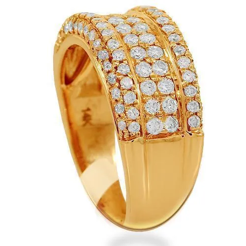 14K Solid Rose Gold Womens Diamond Ring 1.03 Ctw