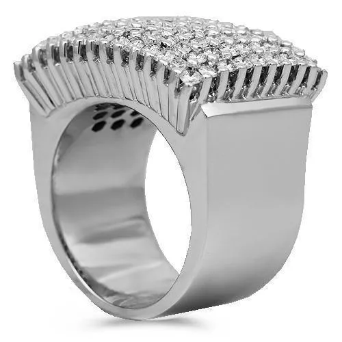 14K Solid White Gold Mens Diamond Ring 7.25 Ctw