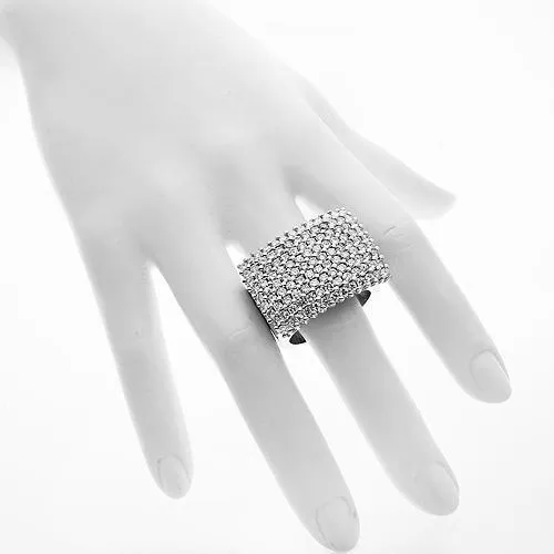 14K Solid White Gold Mens Diamond Ring 7.25 Ctw