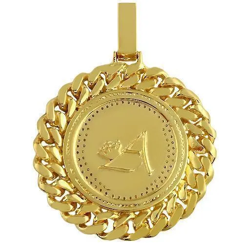 14K Solid Yellow Gold Mens Custom Design Diamond 'Medusa' Head Pendant 7.50 Ctw
