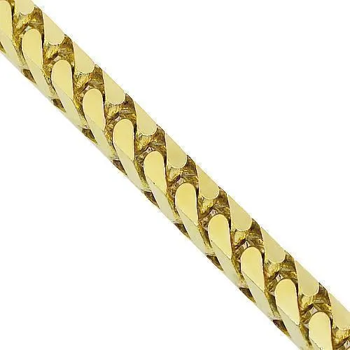 14k Yellow Gold Mens Franco Chain 7 mm