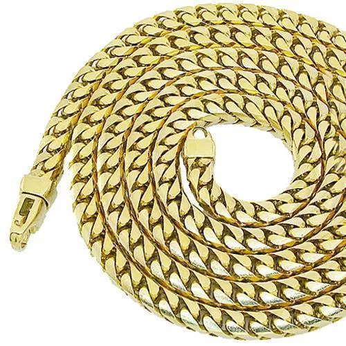 14k Yellow Gold Mens Franco Chain 7 mm