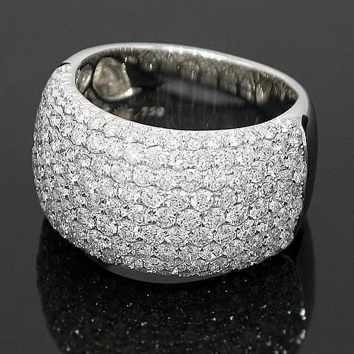 18K White Solid Gold Womens Diamond Ring 2.85 Ctw