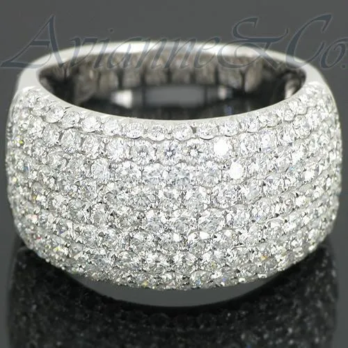 18K White Solid Gold Womens Diamond Ring 2.85 Ctw