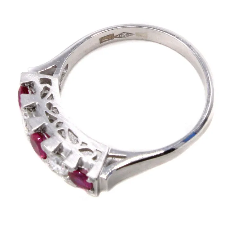 1950s Ruby Diamond Platinum Ring