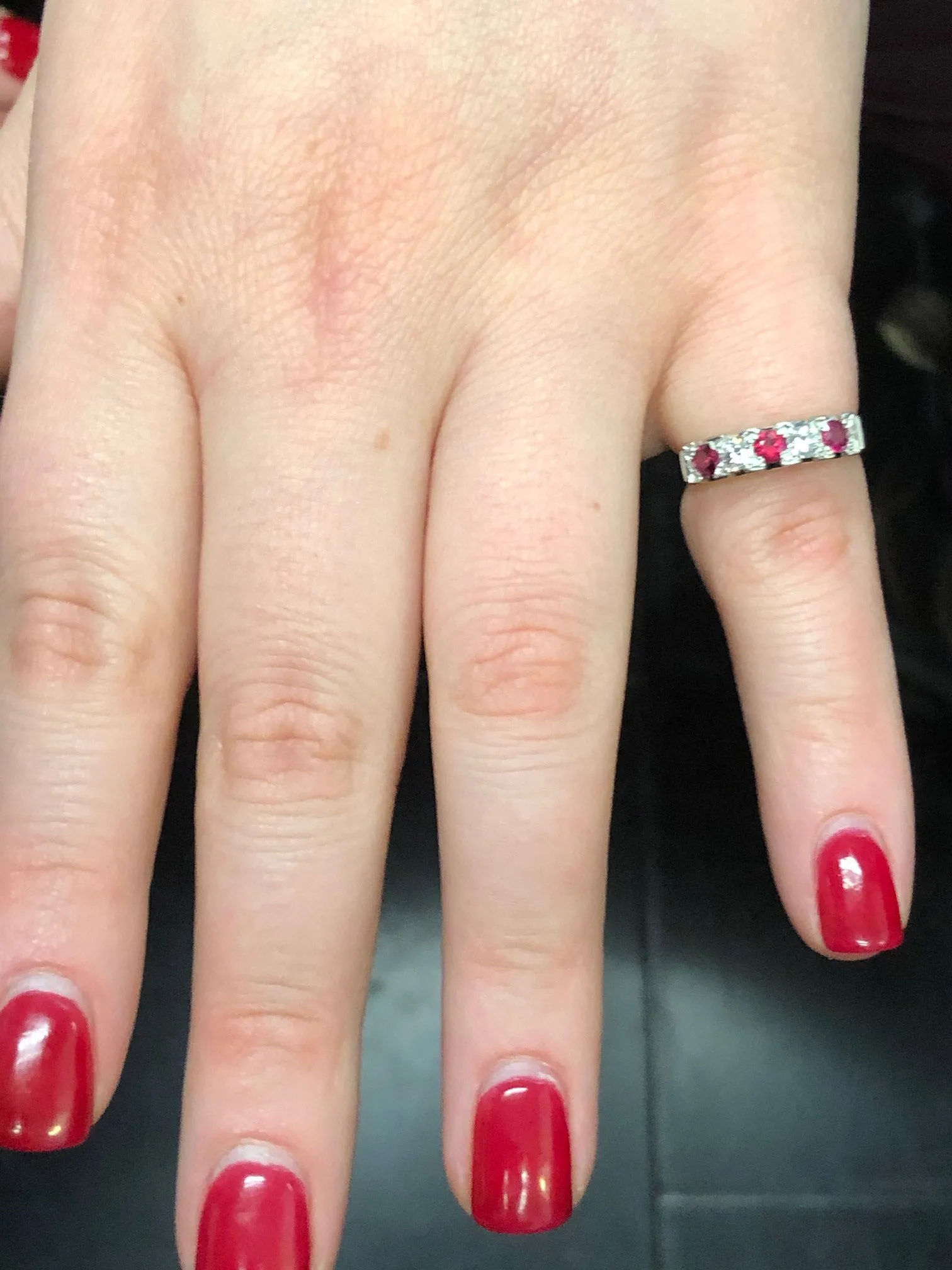 1950s Ruby Diamond Platinum Ring