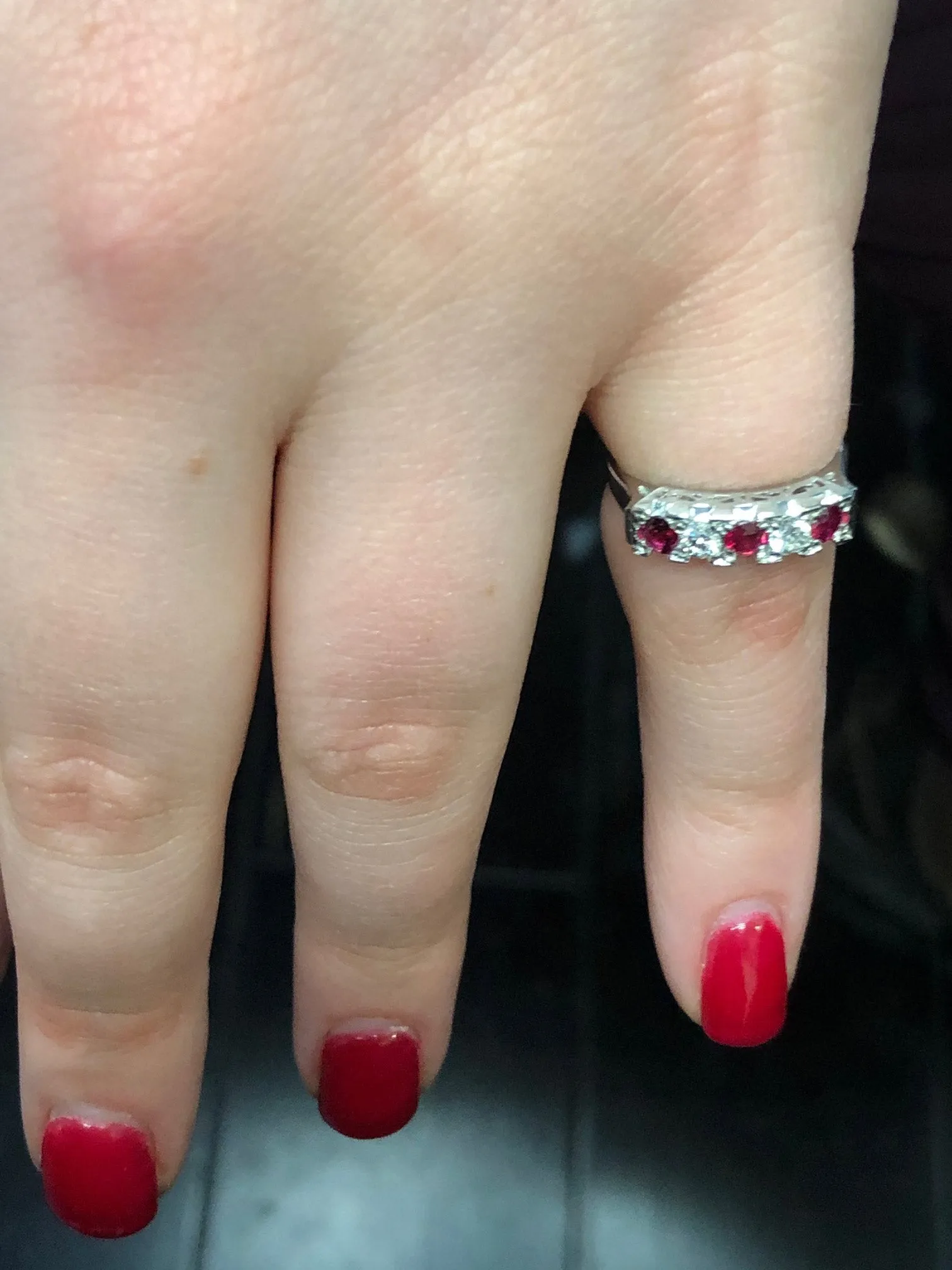 1950s Ruby Diamond Platinum Ring