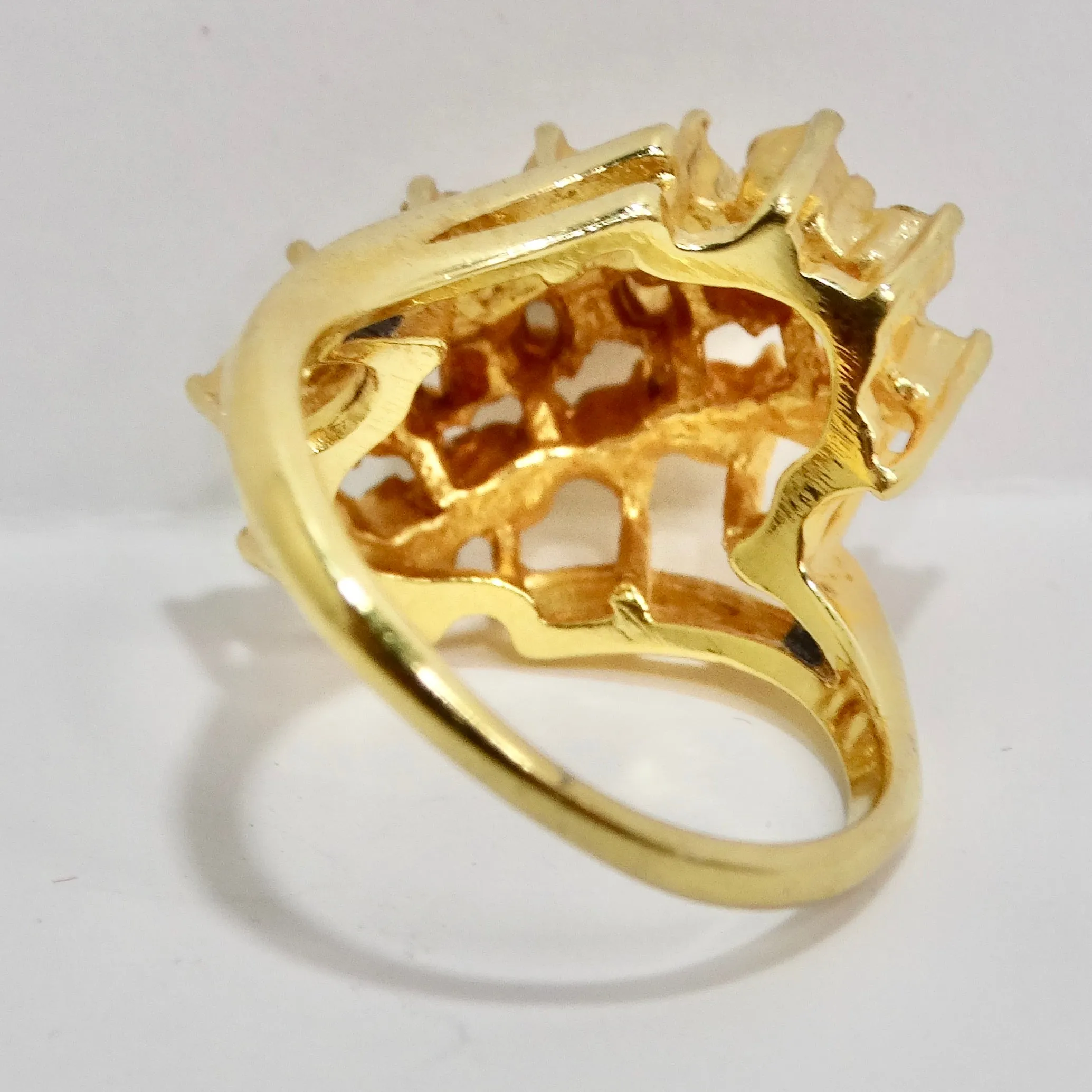 1960s Gold Plated Rhinestone Ring