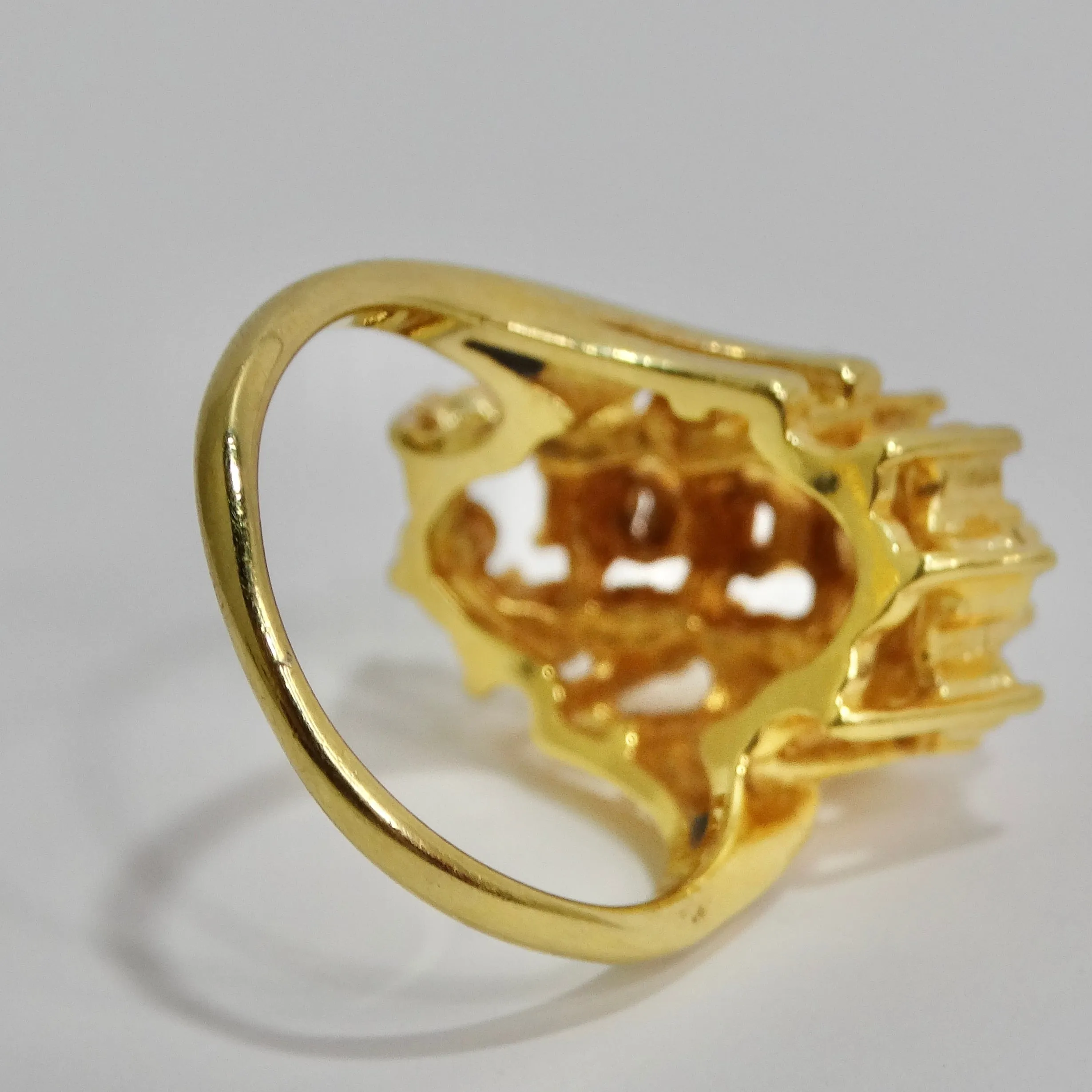 1960s Gold Plated Rhinestone Ring