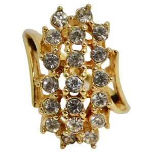 1960s Gold Plated Rhinestone Ring