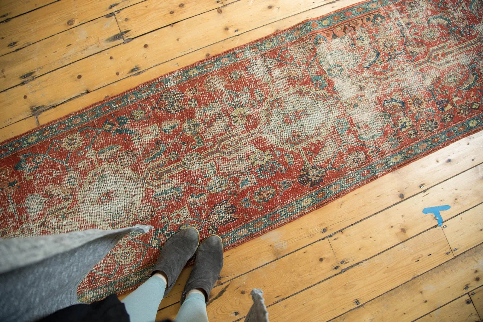 2x13.5 Antique Heriz Rug Runner