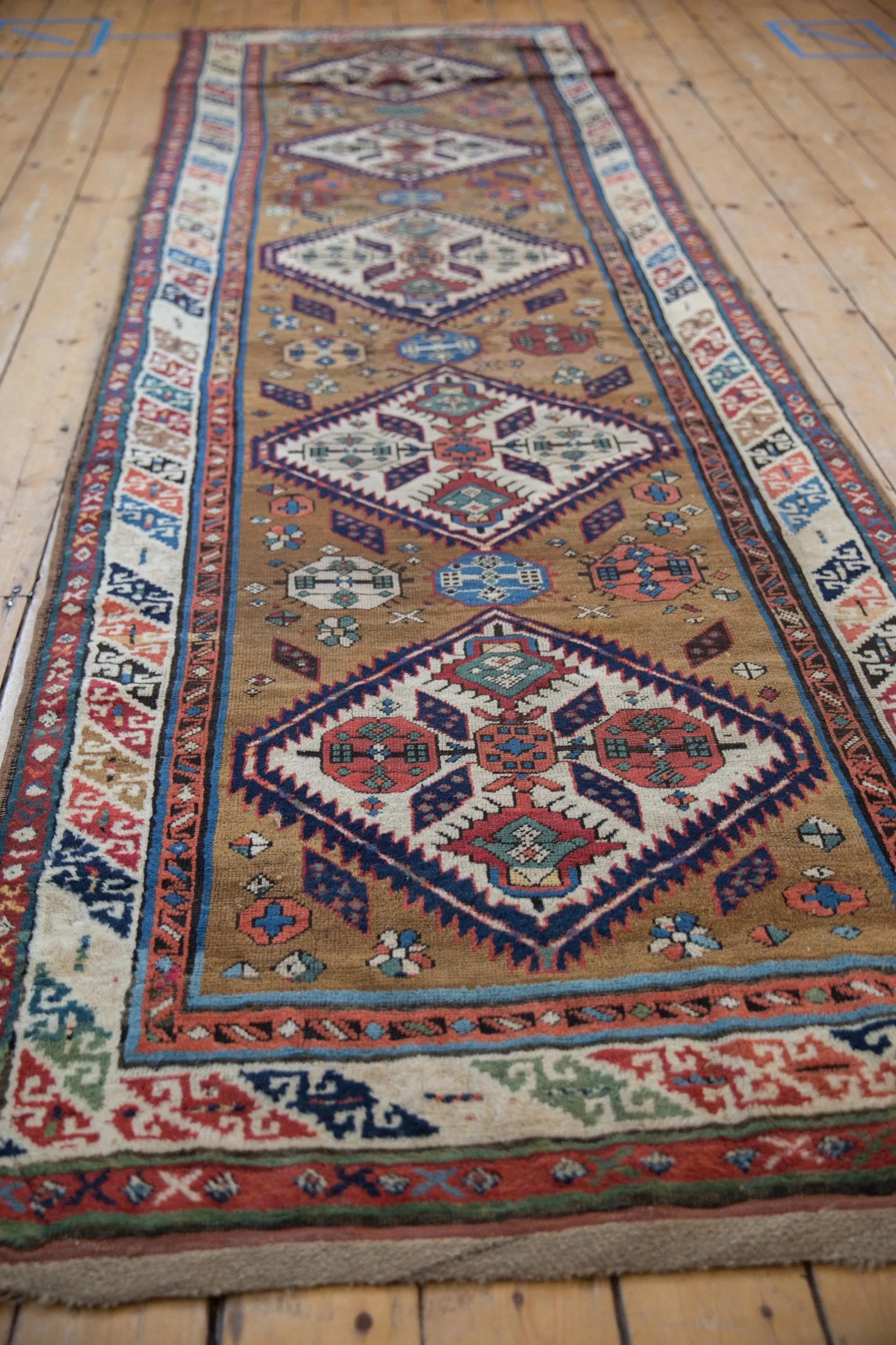3.5x11.5 Antique Caucasian Rug Runner