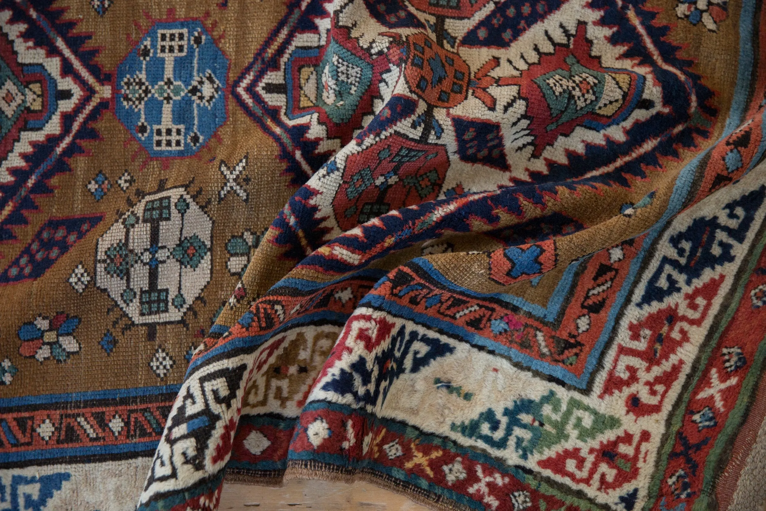 3.5x11.5 Antique Caucasian Rug Runner