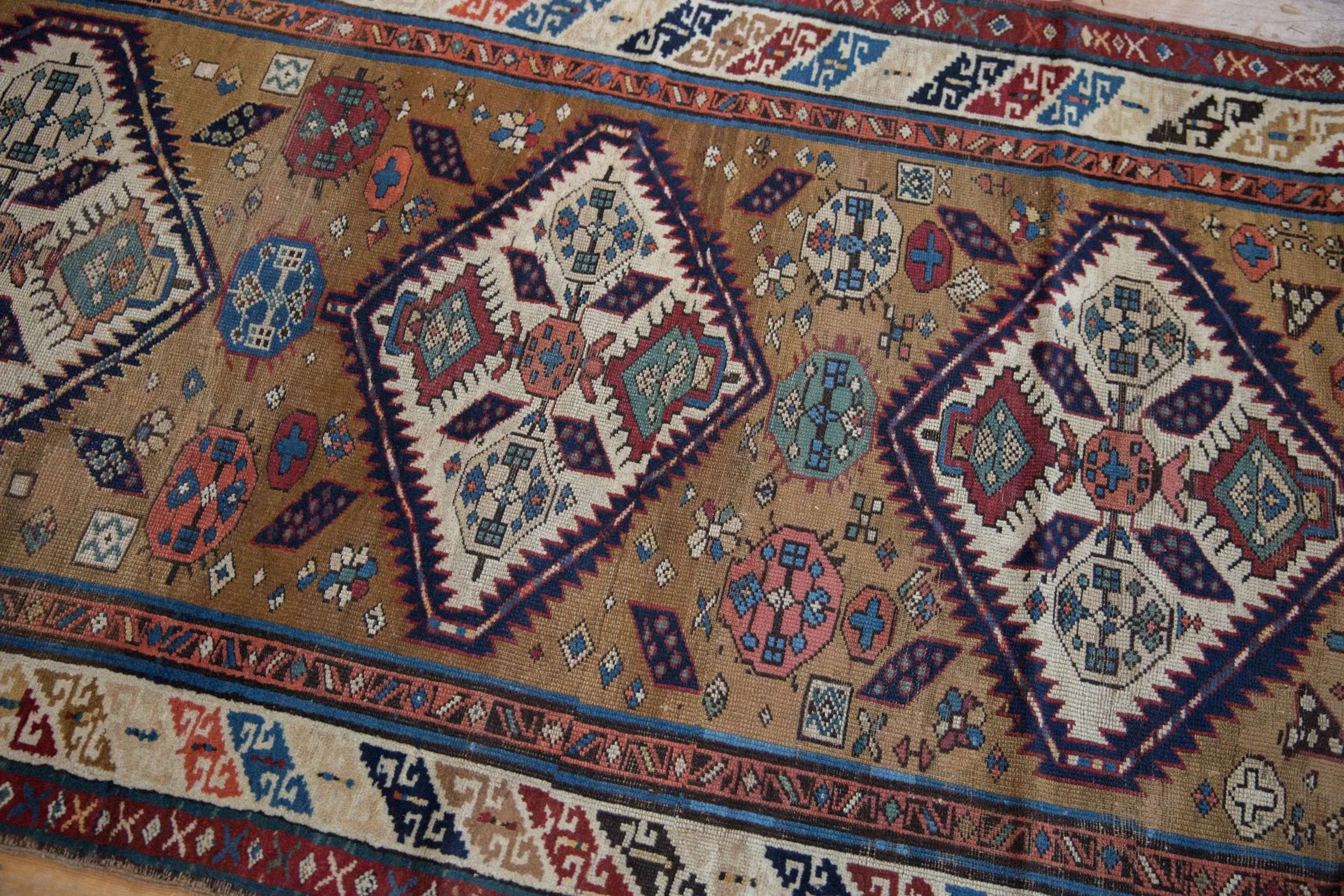 3.5x11.5 Antique Caucasian Rug Runner