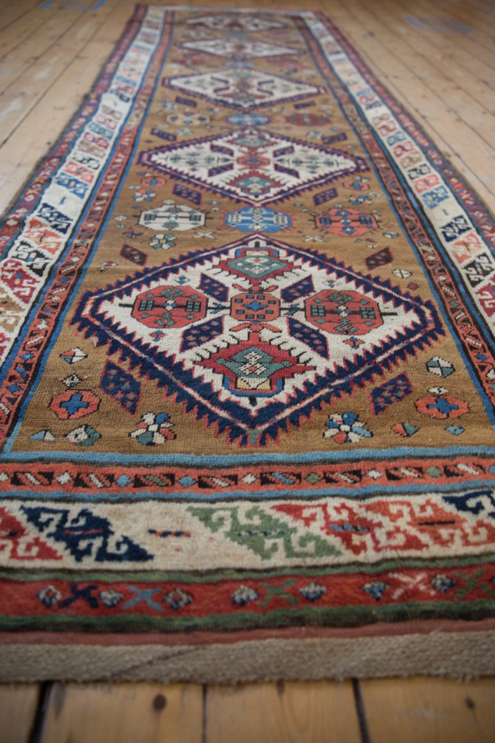 3.5x11.5 Antique Caucasian Rug Runner