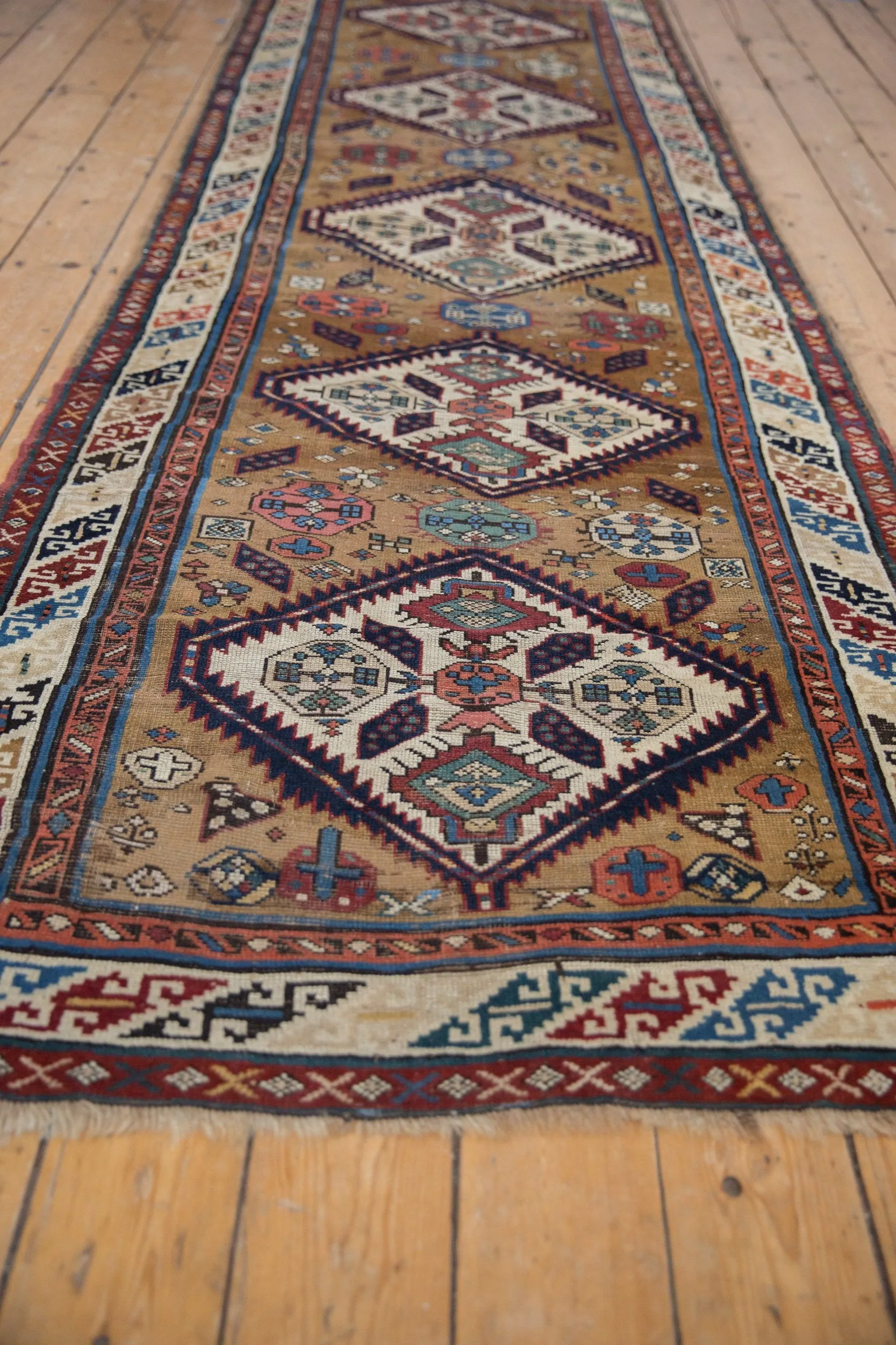 3.5x11.5 Antique Caucasian Rug Runner