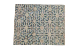3.5x4.5 Vintage Distressed Fragment Hamadan Square Rug