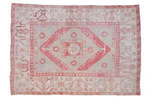 5.5x8 Vintage Distressed Oushak Carpet