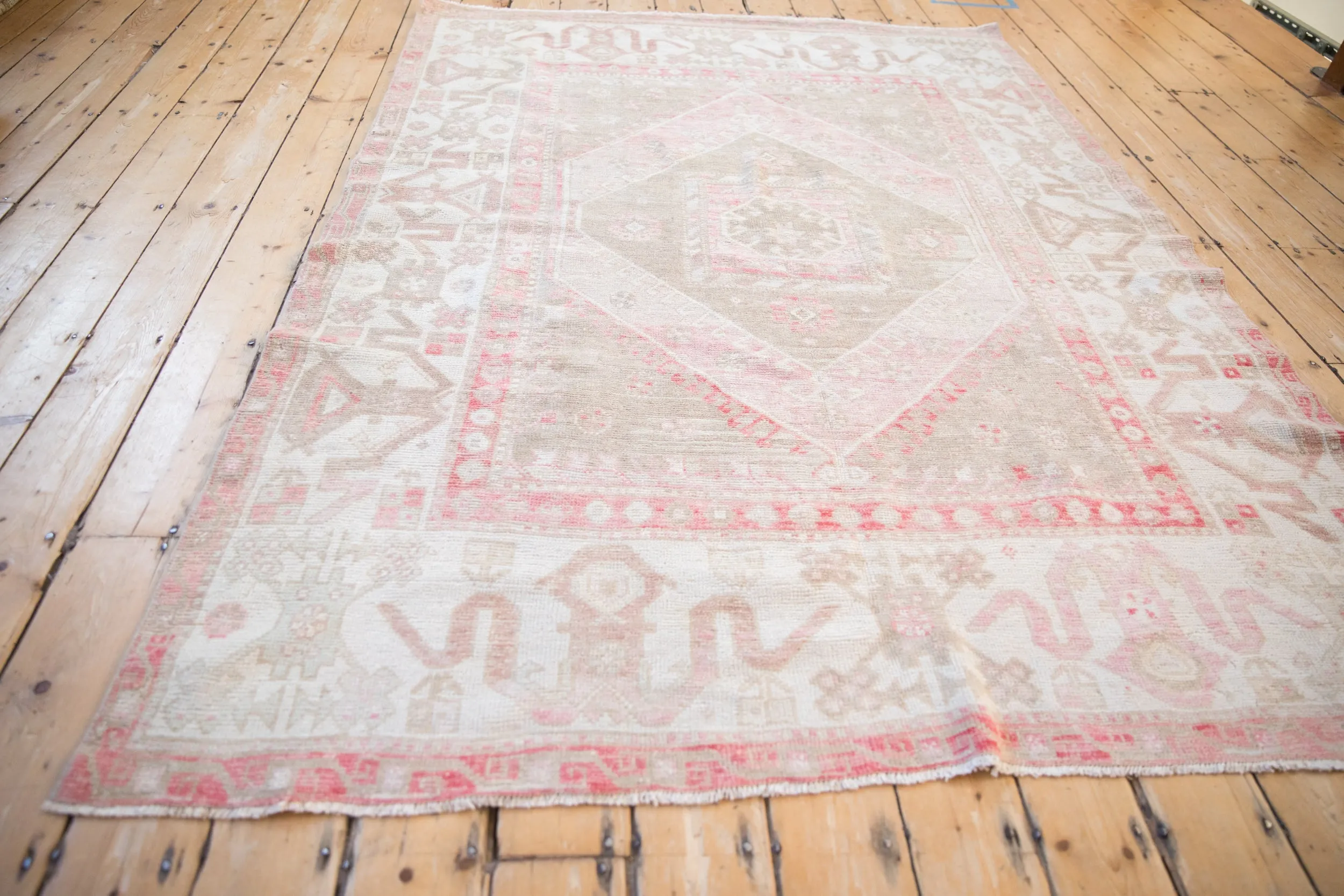 5.5x8 Vintage Distressed Oushak Carpet