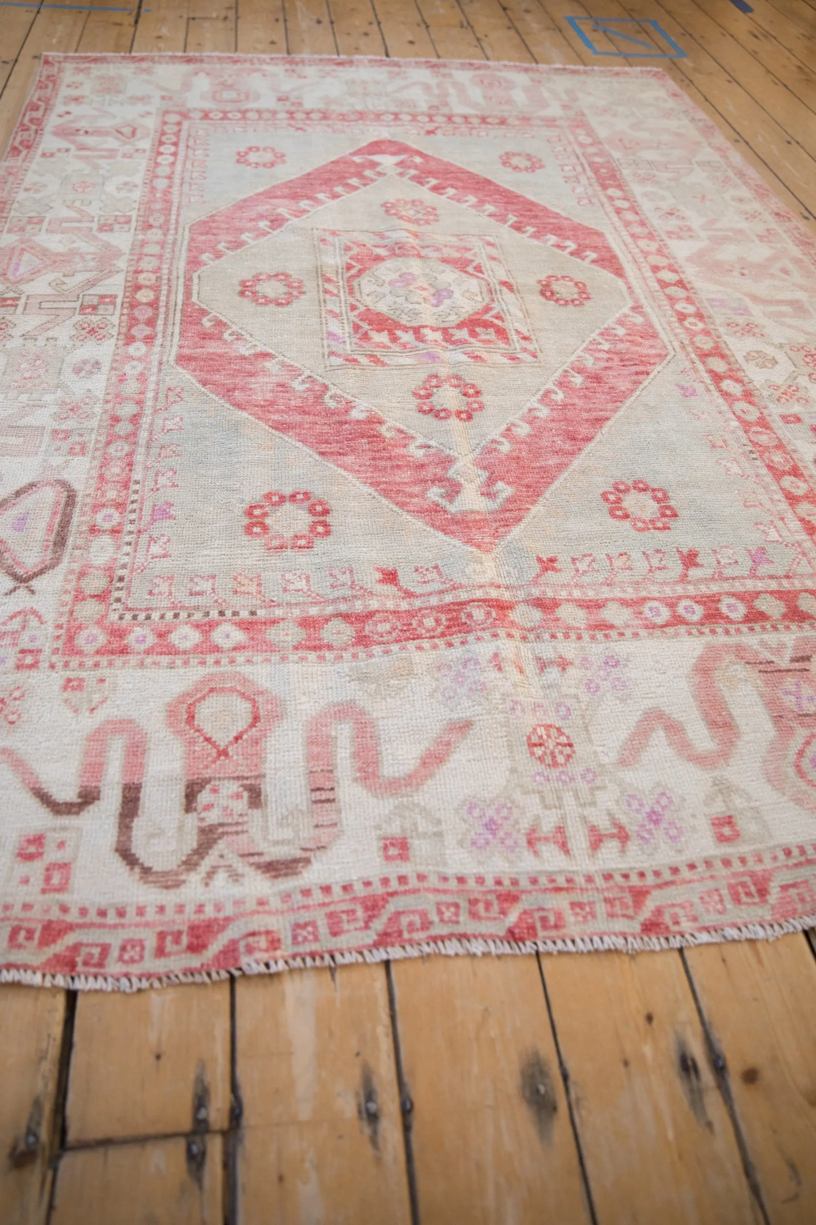 5.5x8 Vintage Distressed Oushak Carpet