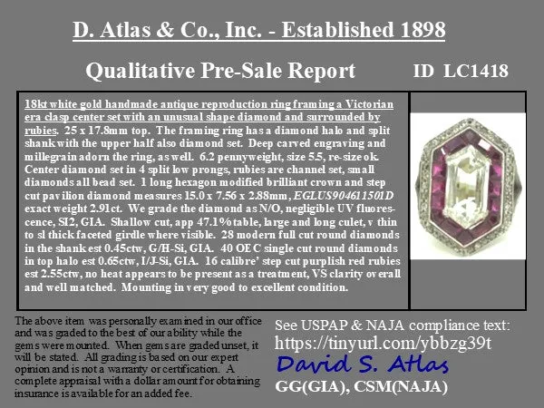 6.56ctw Victorian Diamond & Ruby Ring