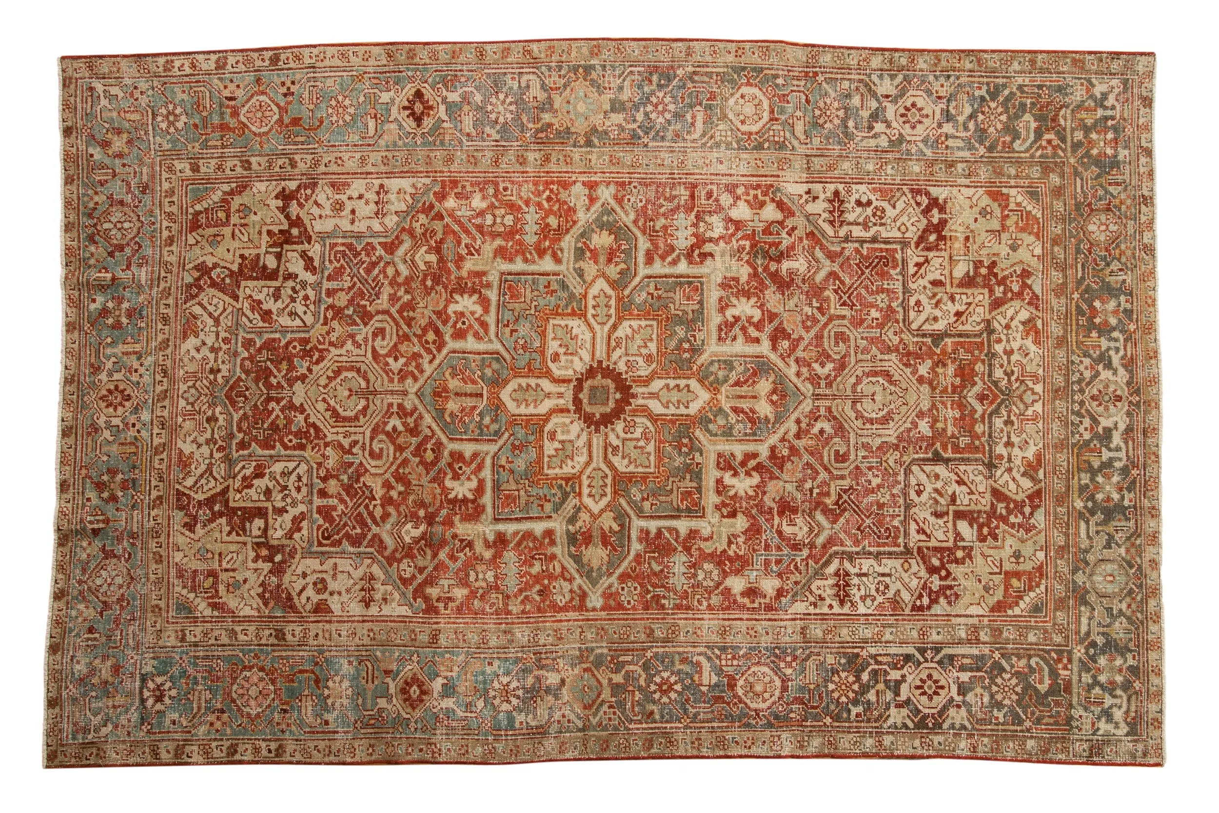 6.5x10 Vintage Distressed Heriz Carpet