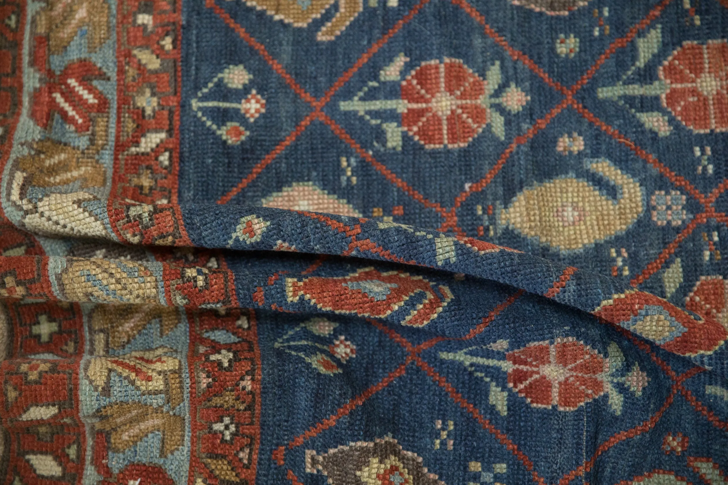 6.5x10.5 Antique Distressed Kurdish Carpet