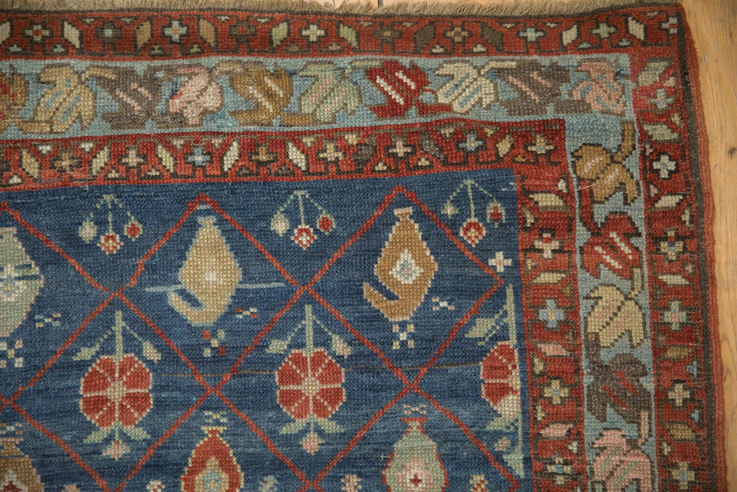 6.5x10.5 Antique Distressed Kurdish Carpet