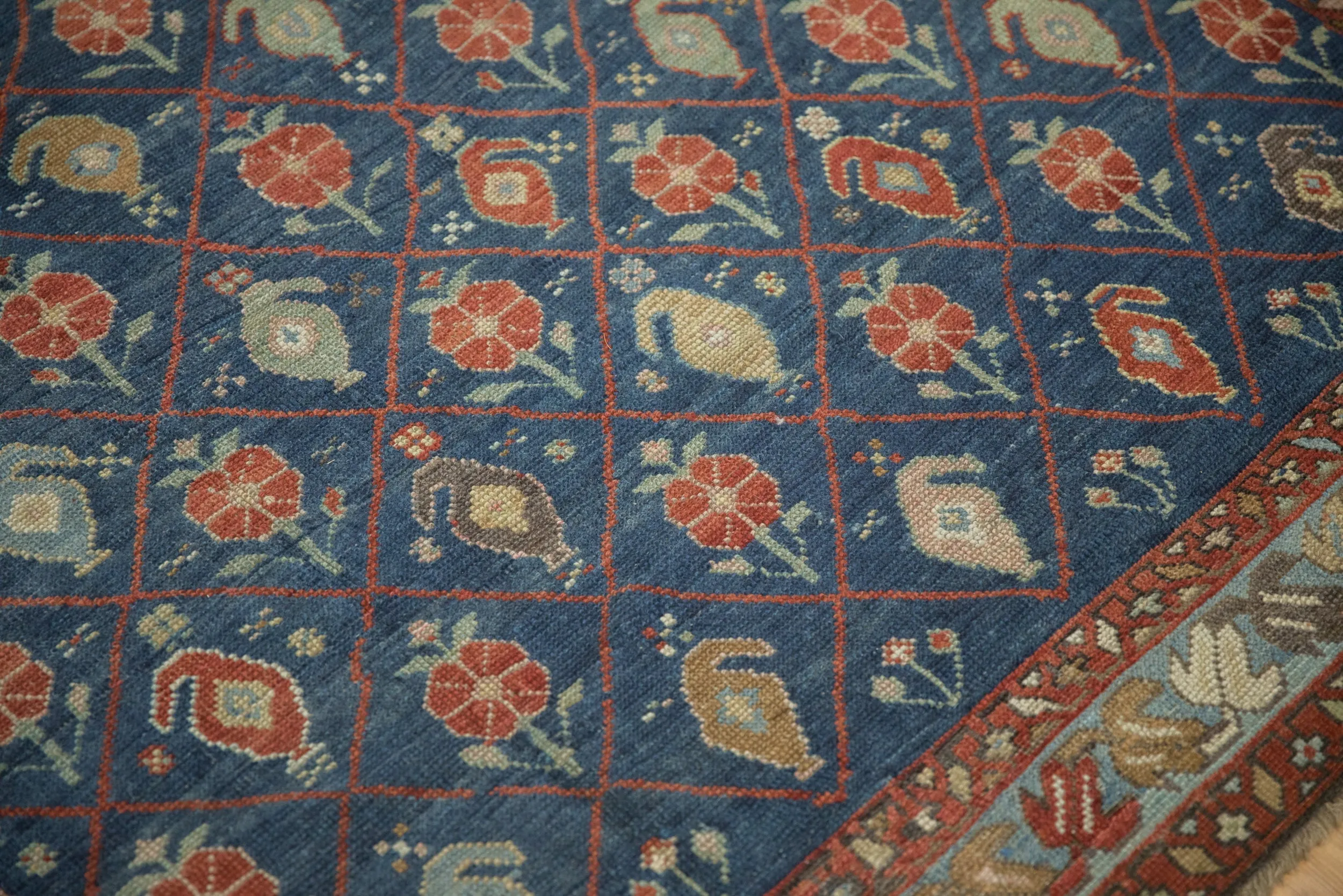 6.5x10.5 Antique Distressed Kurdish Carpet