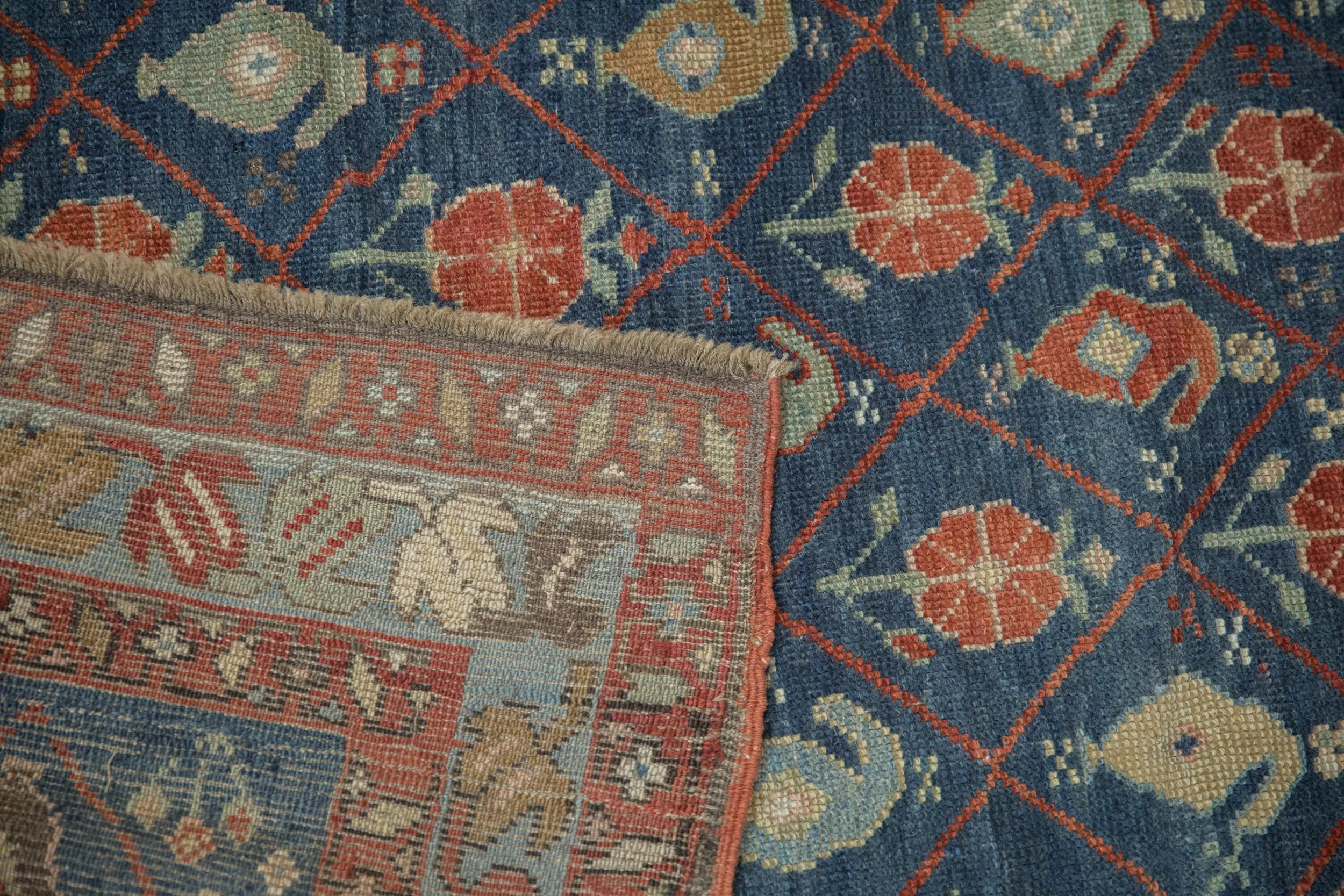 6.5x10.5 Antique Distressed Kurdish Carpet