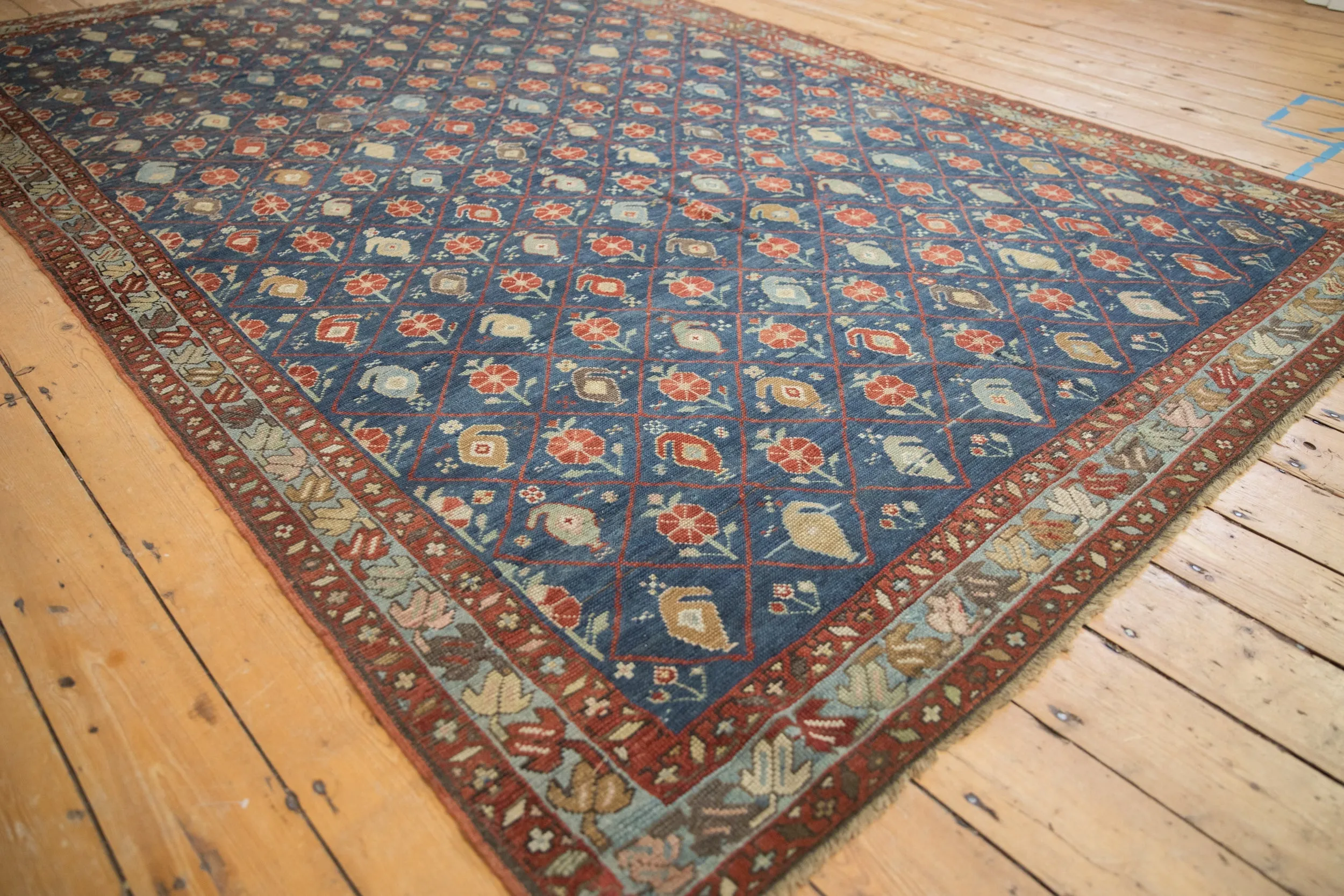 6.5x10.5 Antique Distressed Kurdish Carpet