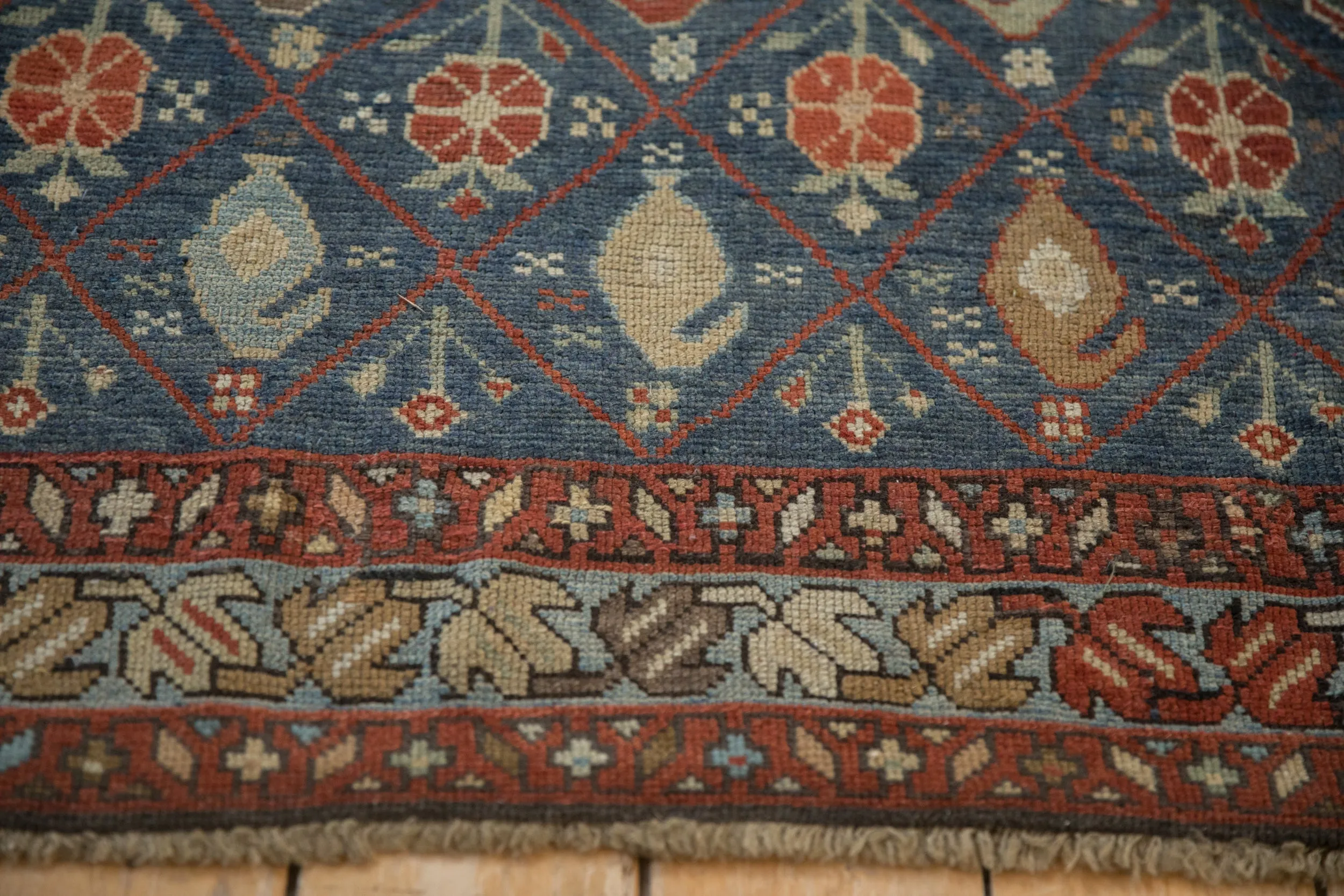 6.5x10.5 Antique Distressed Kurdish Carpet