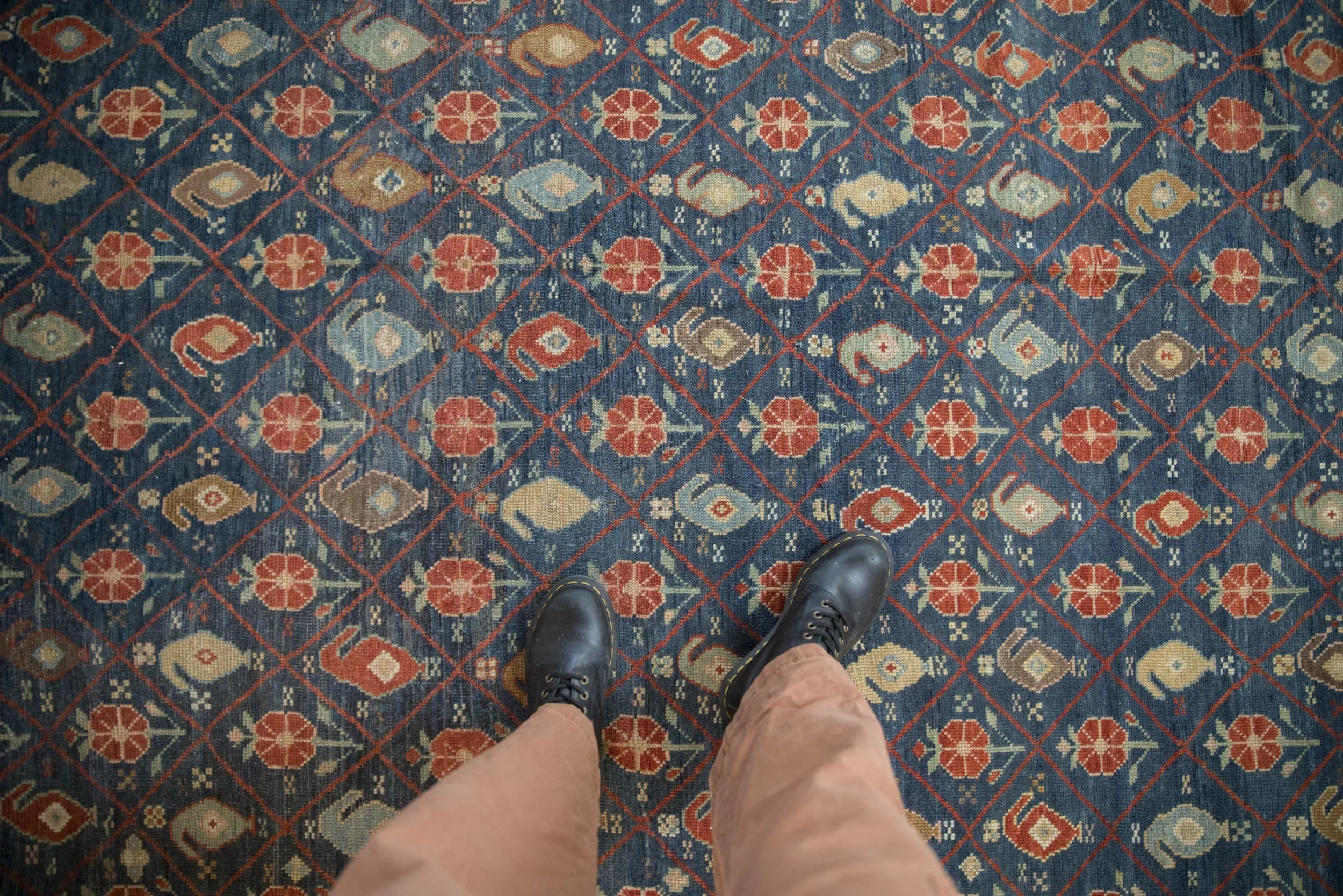 6.5x10.5 Antique Distressed Kurdish Carpet