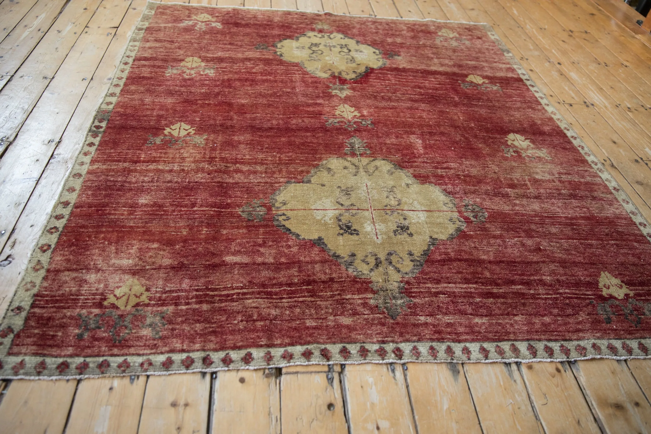 6x7 Vintage Fragment Kars Square Carpet