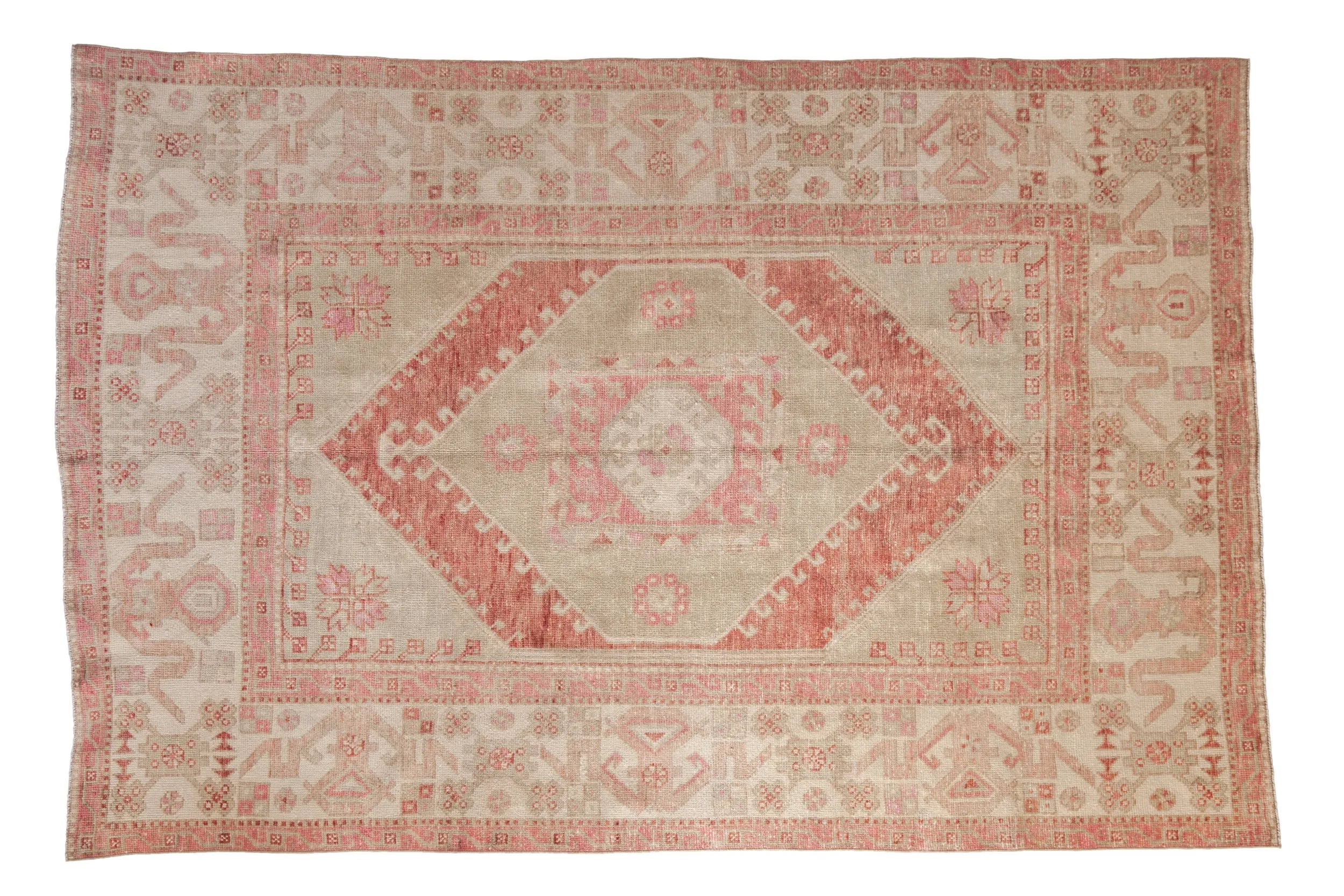 6x8.5 Vintage Distressed Oushak Carpet