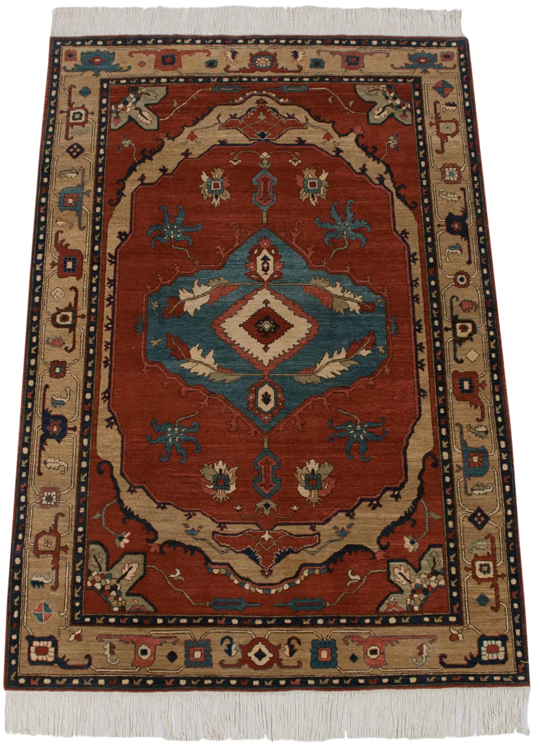 6x9 Vintage Armenian Serapi Design Carpet