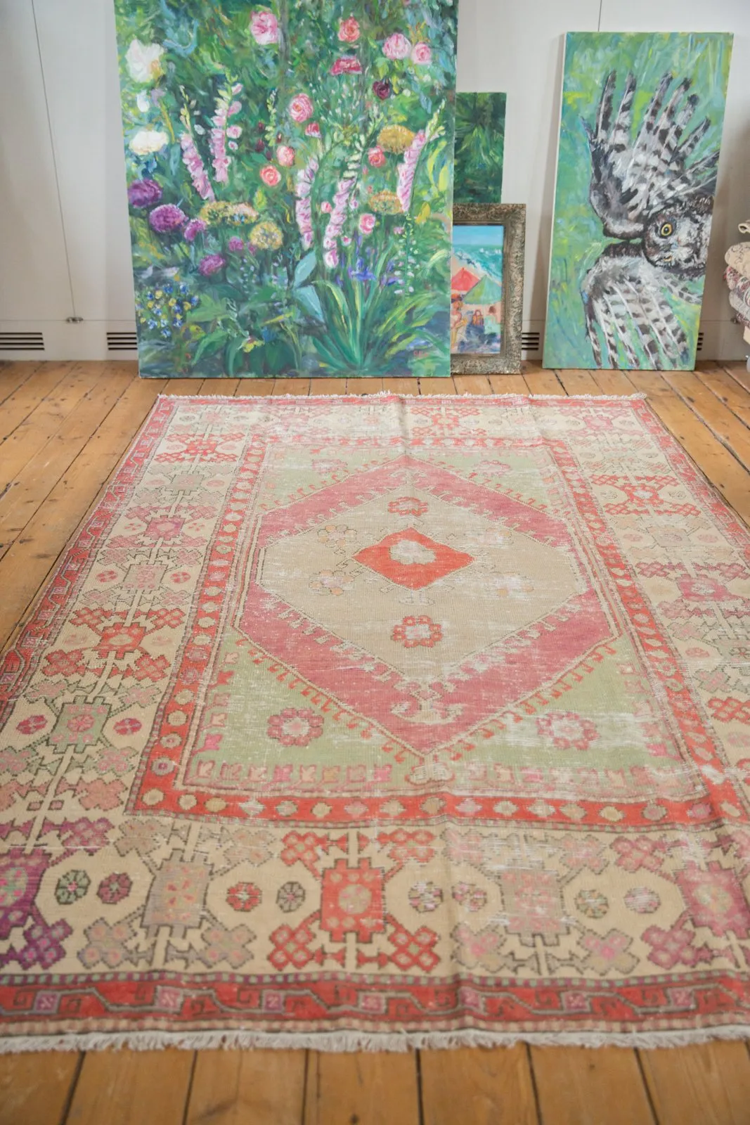 6x9 Vintage Distressed Oushak Carpet