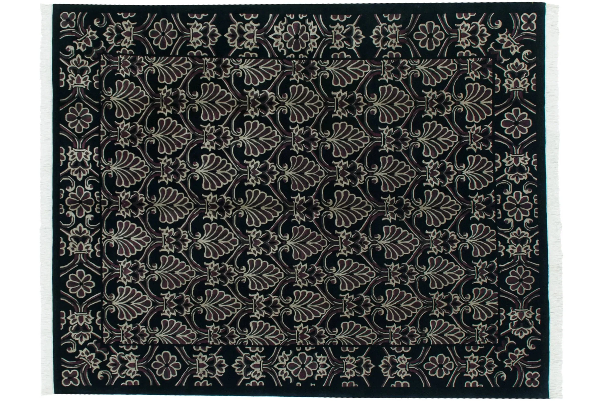 7.5x10 Vintage Indian Damask Design Carpet