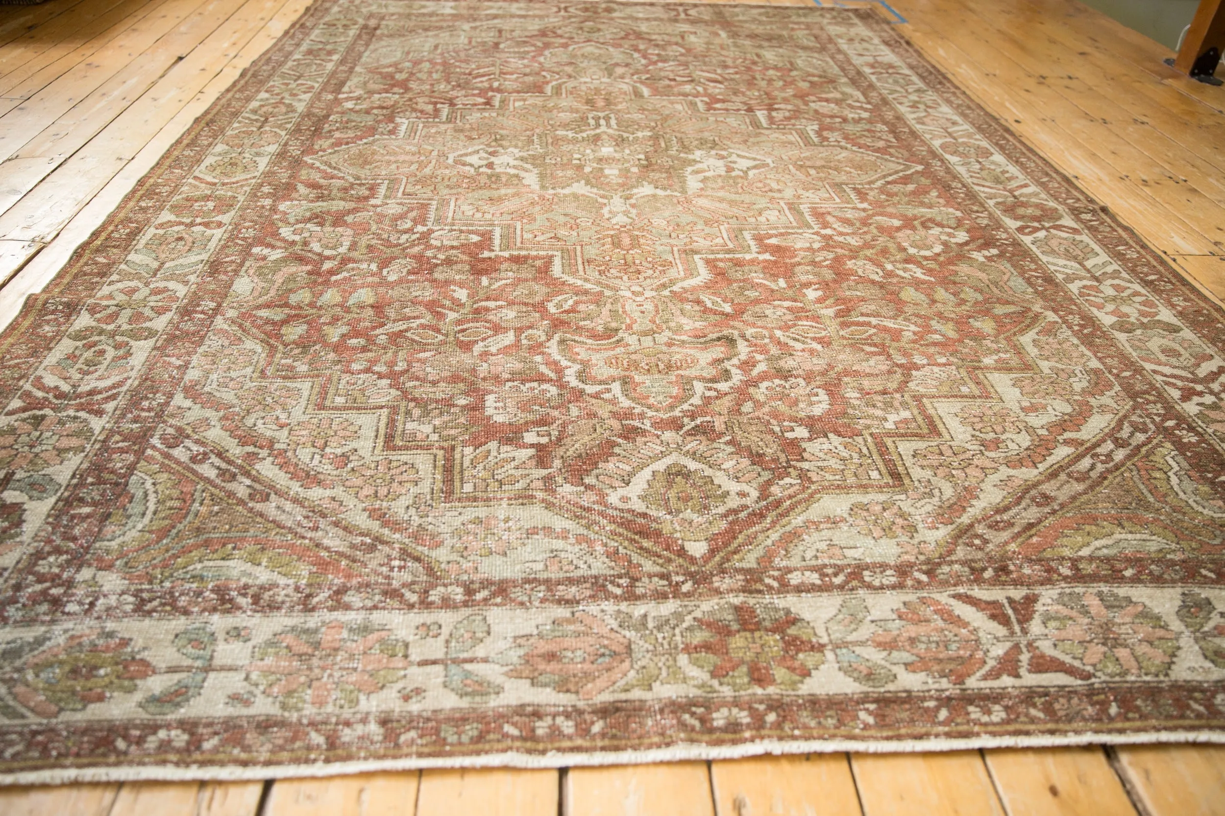 7x10 Vintage Distressed Baktiari Carpet
