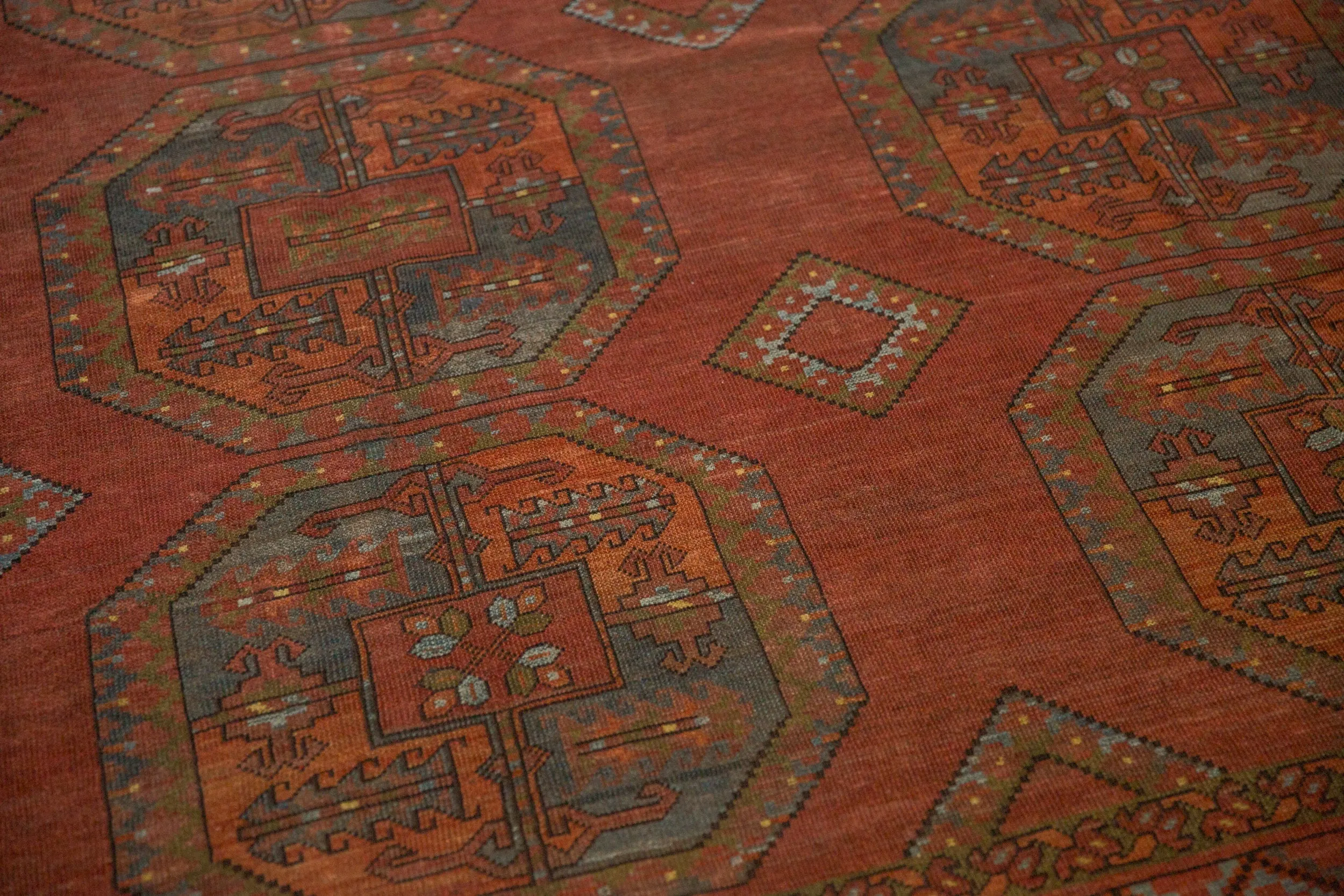 8.5x11 Vintage Distressed Ersari Carpet