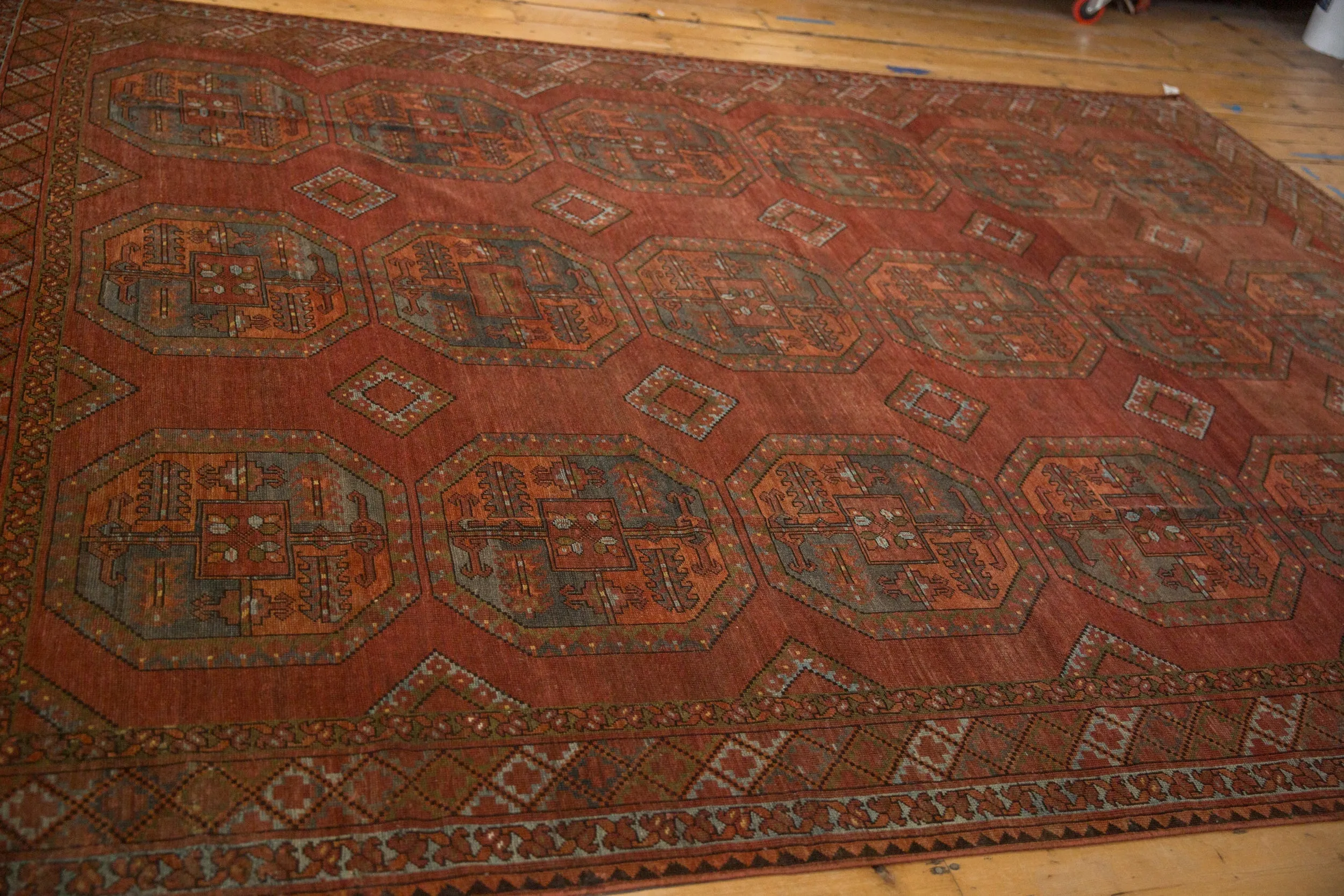8.5x11 Vintage Distressed Ersari Carpet
